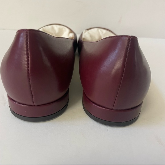 NWOB Ralph Lauren Purple Label  Kendrya Calfskin Ballet Flat Bordeaux Size 6.5 - Picture 13 of 14